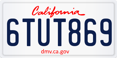 CA license plate 6TUT869