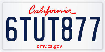 CA license plate 6TUT877