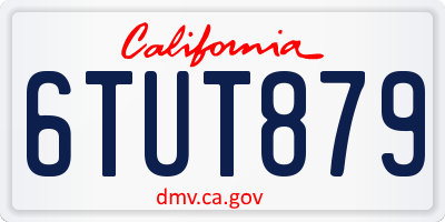 CA license plate 6TUT879