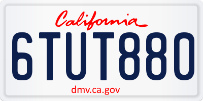 CA license plate 6TUT880