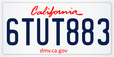 CA license plate 6TUT883
