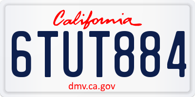 CA license plate 6TUT884