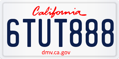 CA license plate 6TUT888