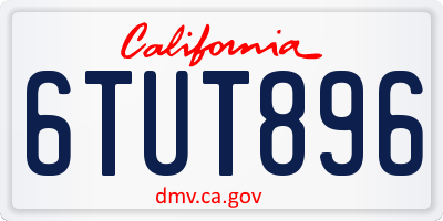 CA license plate 6TUT896