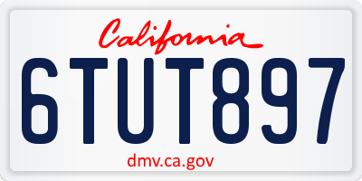 CA license plate 6TUT897