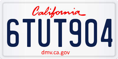 CA license plate 6TUT904