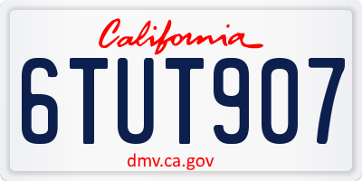 CA license plate 6TUT907