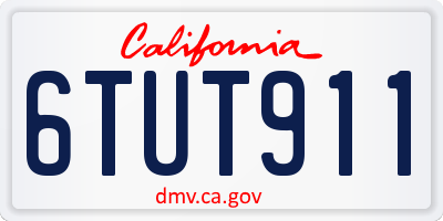 CA license plate 6TUT911