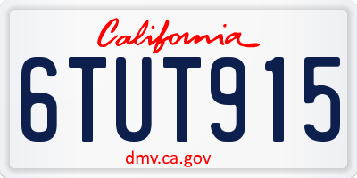 CA license plate 6TUT915