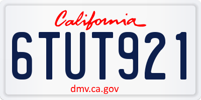 CA license plate 6TUT921