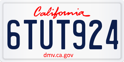CA license plate 6TUT924