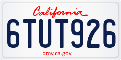 CA license plate 6TUT926