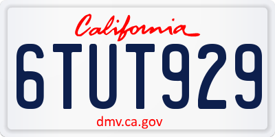 CA license plate 6TUT929