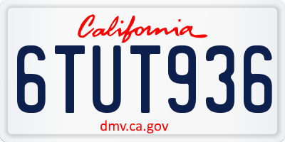 CA license plate 6TUT936