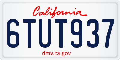 CA license plate 6TUT937
