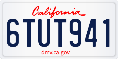 CA license plate 6TUT941
