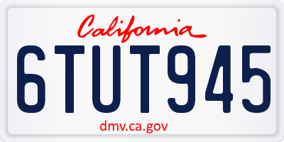 CA license plate 6TUT945