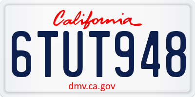 CA license plate 6TUT948