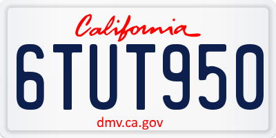 CA license plate 6TUT950