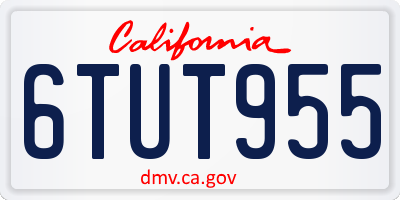 CA license plate 6TUT955