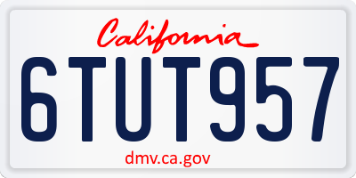 CA license plate 6TUT957