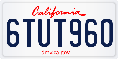 CA license plate 6TUT960