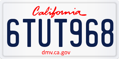 CA license plate 6TUT968