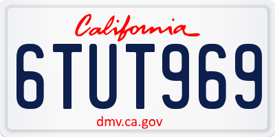 CA license plate 6TUT969