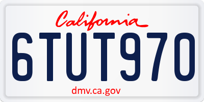 CA license plate 6TUT970