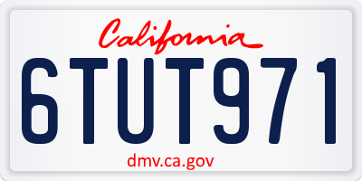 CA license plate 6TUT971