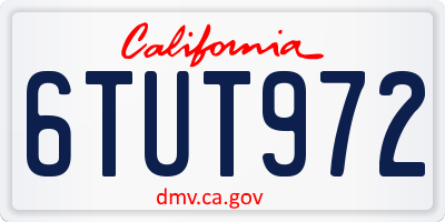 CA license plate 6TUT972