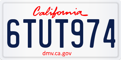 CA license plate 6TUT974