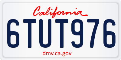 CA license plate 6TUT976