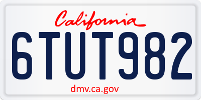 CA license plate 6TUT982