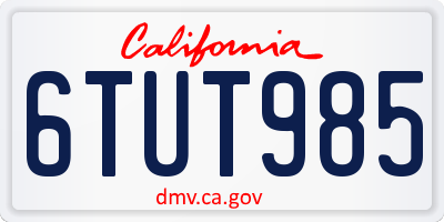 CA license plate 6TUT985