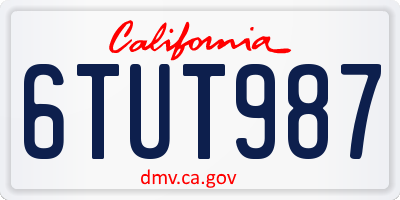 CA license plate 6TUT987