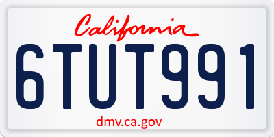 CA license plate 6TUT991