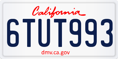 CA license plate 6TUT993