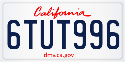 CA license plate 6TUT996