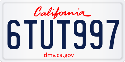 CA license plate 6TUT997