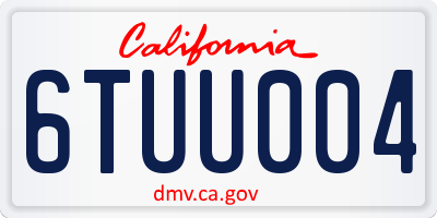 CA license plate 6TUU004