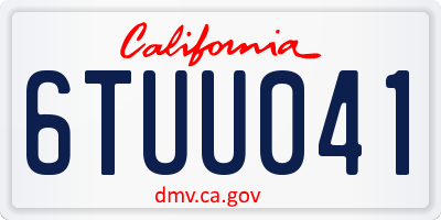 CA license plate 6TUU041