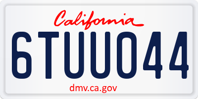 CA license plate 6TUU044