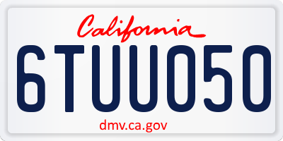 CA license plate 6TUU050