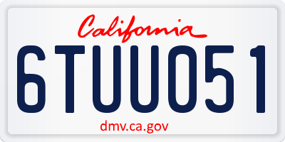 CA license plate 6TUU051