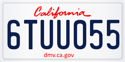 CA license plate 6TUU055