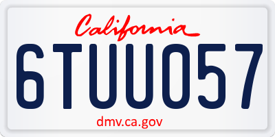 CA license plate 6TUU057