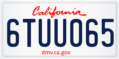 CA license plate 6TUU065