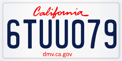 CA license plate 6TUU079