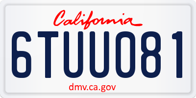 CA license plate 6TUU081